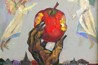 Яблоко с Древа Добра и Зла, надкусанное Адамом и Евой. 2013. Холст, масло. 70х50